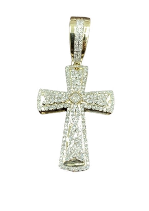 10K Yellow Gold 0.50 Cttw Diamond Cross