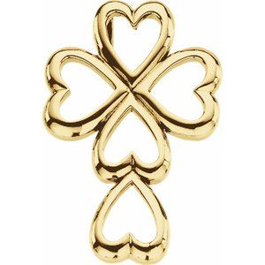 14K Yellow Gold 28.75 X 20 Mm Polished Cross Pendant