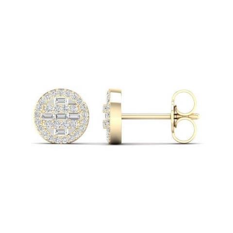 10K Yellow Gold 0.25 Cttw Diamond Baguette Earring
