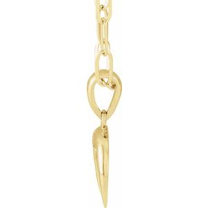 14K Yellow Gold 17.85 X 11.93 Mm 18 In Polished Crescent Moon Necklace