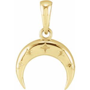 14K Yellow Gold 17.85 X 11.93 Mm Polished Crescent Moon Pendant