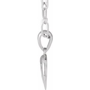 Sterling Silver 17.85 X 11.93 Mm 18 In Polished Crescent Moon Necklace