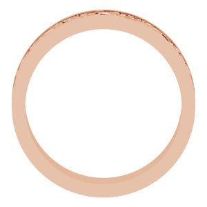 18k Yellow Or White Or Rose Gold Milgrain Sculptural Flat Band