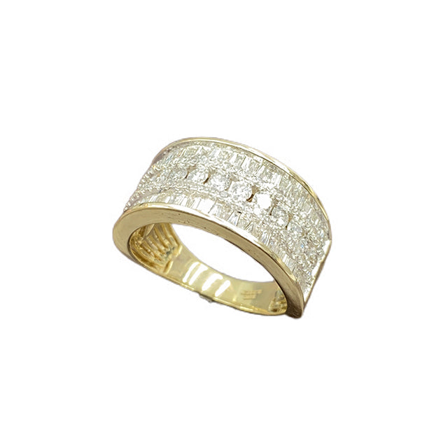 10K Yellow Gold 1.98-2.21 Cttw Diamond Mens Buggets Rings