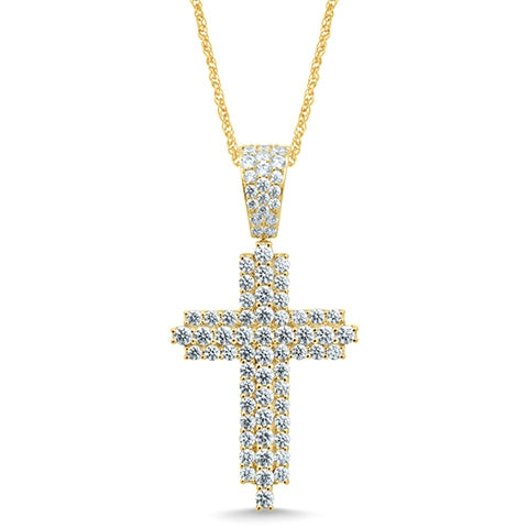 10K Yellow Gold 2.75-2.77 Cttw Diamond Cross
