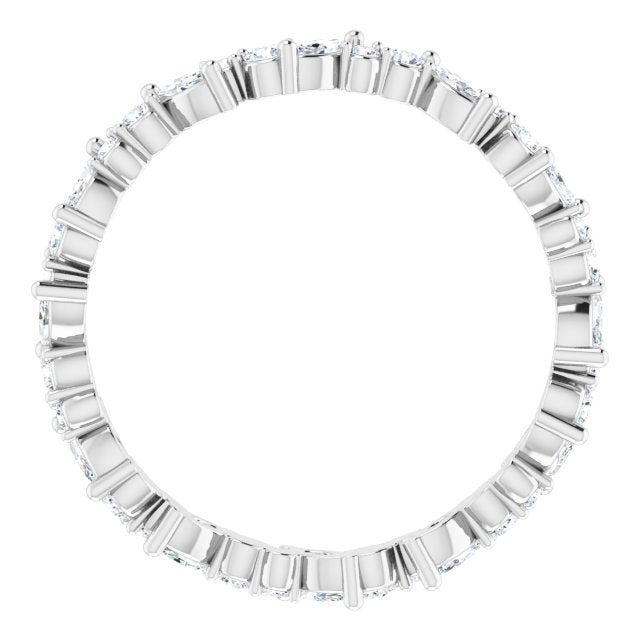 14K White Gold Si2-Si3, G-H Polished 3/4 Ctw Natural Diamond Eternity Band, Size 8