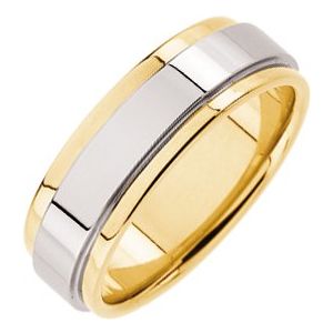 10K Yellow Or White Or Rose Gold Inlay 7.5 mm Flat Comfort-Fit Band