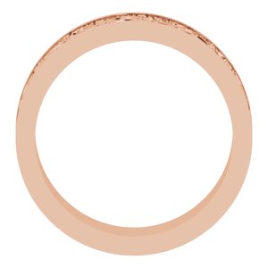 10k Yellow Or White Or Rose Gold Milgrain Sculptural Flat Band