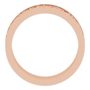 10k Yellow Or White Or Rose Gold Milgrain Sculptural Flat Band