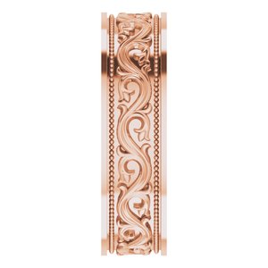 10k Yellow Or White Or Rose Gold Milgrain Sculptural Flat Band