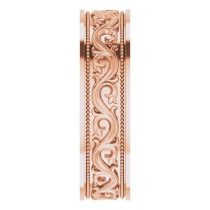 18k Yellow Or White Or Rose Gold Milgrain Sculptural Flat Band
