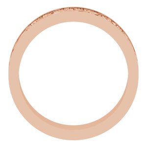18k Yellow Or White Or Rose Gold Milgrain Sculptural Flat Band