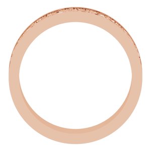 10k Yellow Or White Or Rose Gold Milgrain Sculptural Flat Band
