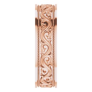 18k Yellow Or White Or Rose Gold Milgrain Sculptural Flat Band