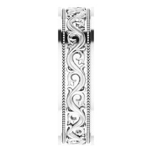 Sterling Silver Milgrain Sculptural Flat Band