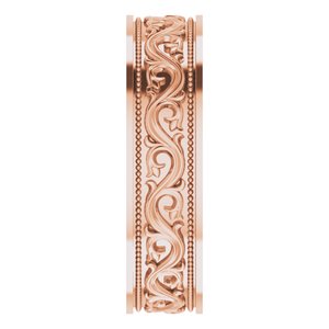 18k Yellow Or White Or Rose Gold Milgrain Sculptural Flat Band