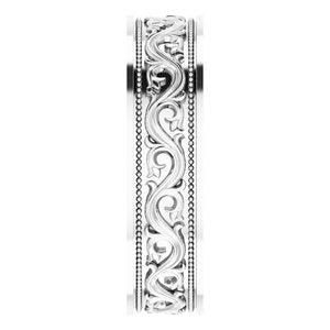 Sterling Silver Milgrain Sculptural Flat Band
