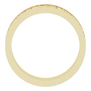 10k Yellow Or White Or Rose Gold Milgrain Sculptural Flat Band