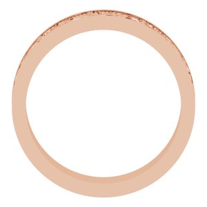 10k Yellow Or White Or Rose Gold Milgrain Sculptural Flat Band