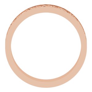 10k Yellow Or White Or Rose Gold Milgrain Sculptural Flat Band