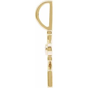 14K Yellow Gold Round 2Mm G-H I1 .03 Ct Natural Diamond Love Pendant