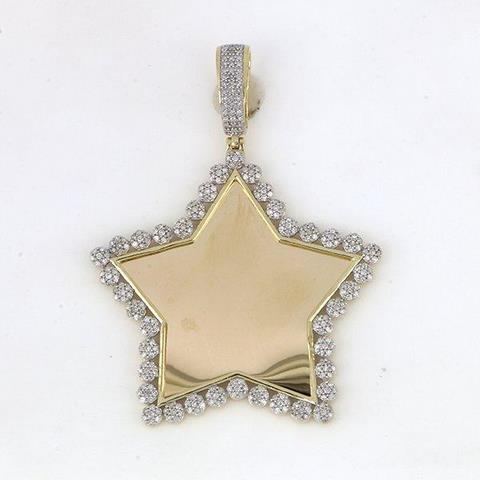 10K Yellow Gold 1.00 Cttw Diamond Memory "Star" Pendant