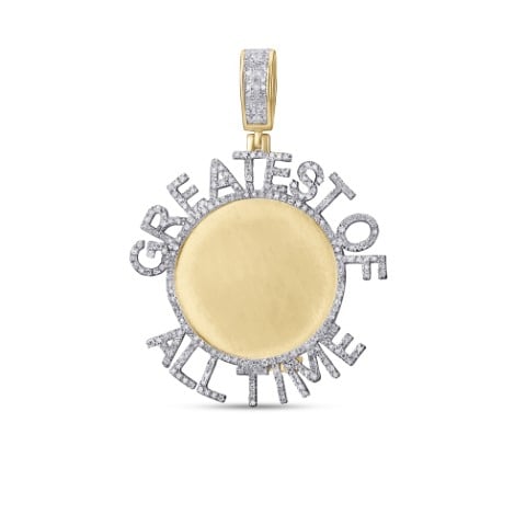 10K Yellow Gold 0.68-0.69 Cttw Diamond  "Greatest Of All Time " Charm