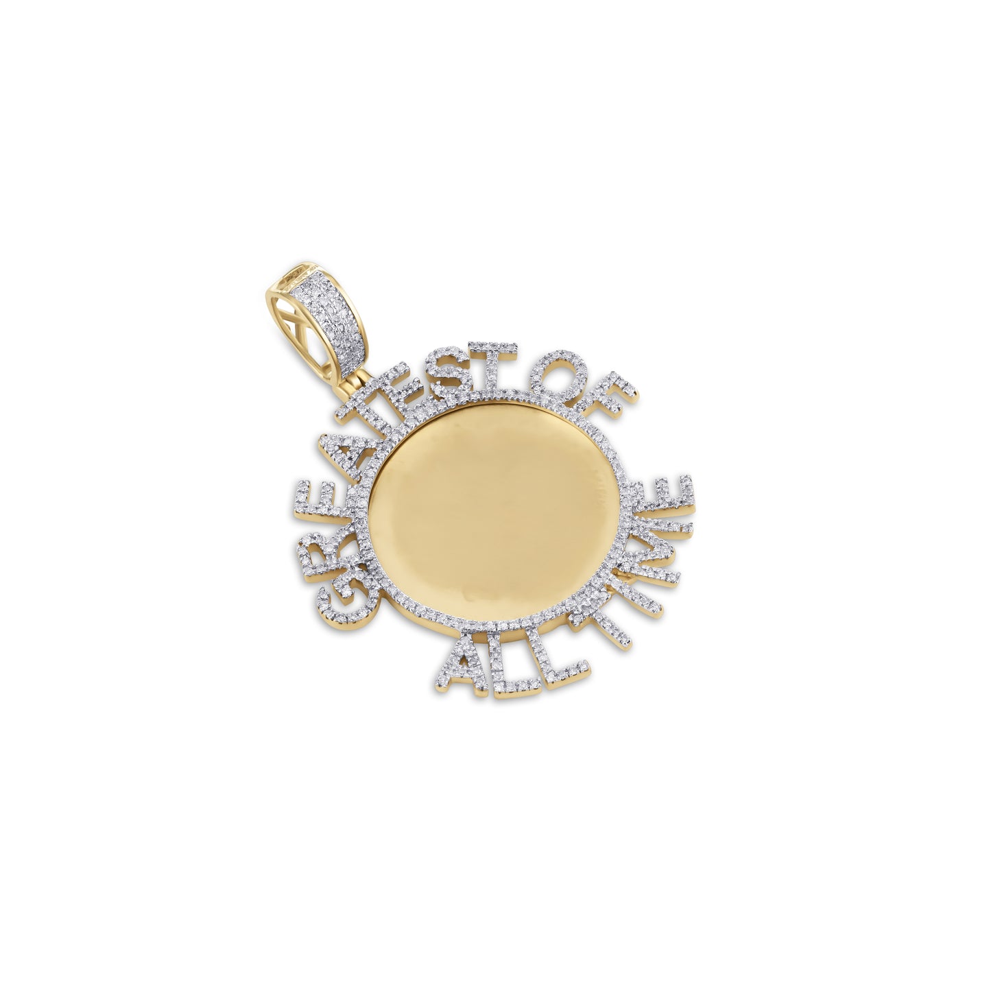 10K Yellow Gold 0.68-0.69 Cttw Diamond  "Greatest Of All Time " Charm