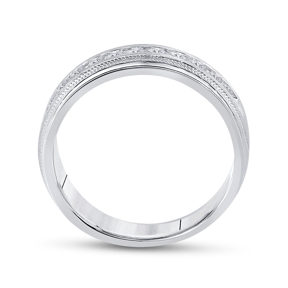 10K Yellow Or White Gold  Mens Round Diamond Wedding Single Row Band Ring 1/2 Cttw, Mens Size: 7-13