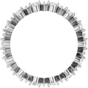 14K White Gold Round 2 Mm G-H Si2-Si3 1/2 Ctw Natural Diamond Eternity Band Size 7