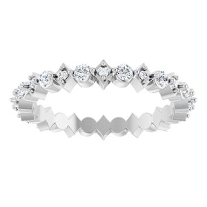 14K White Gold Round 2 Mm G-H Si2-Si3 1/2 Ctw Natural Diamond Eternity Band Size 7