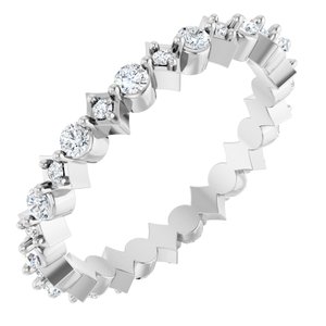 14K White Gold Round 2 Mm G-H Si2-Si3 1/2 Ctw Natural Diamond Eternity Band Size 7