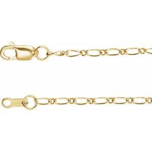 14K Yellow Or White Gold Or Gold Filled 1.5 Mm 16-18 In Lobster Clasp Polished Figaro Chain