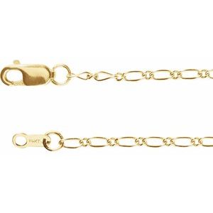 14K Yellow Or White Gold Or Gold Filled 1.5 Mm 7 In Lobster Clasp Polished Figaro Chain