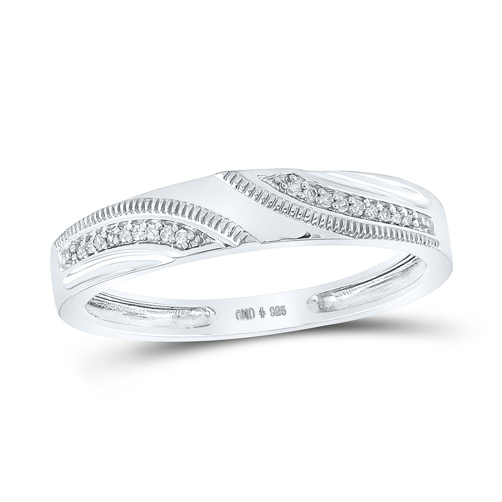 Sterling Silver His Hers Round Diamond Cluster Matching Wedding Set 1/4 Cttw, Womens Size: 5-10, Mens Size: 7-13