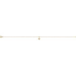 14K Yellow Gold 11.7 X 9.6 Mm 9 In Polished Star Anklet