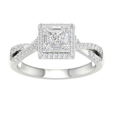 14K White Gold 0.50 Cttw Diamond Ladies Ring