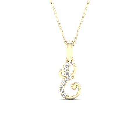 10K Yellow Gold 0.04 Cttw Diamond Ladies Initial Charm