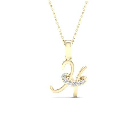 10K Yellow Gold 0.04 Cttw Diamond Ladies Initial Charm