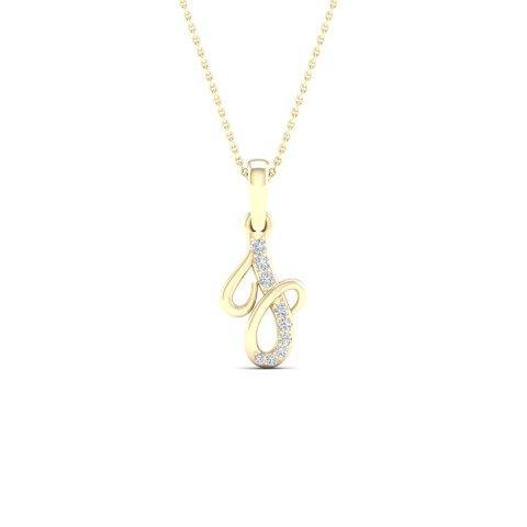 10K Yellow Gold 0.04 Cttw Diamond Ladies Initial Charm