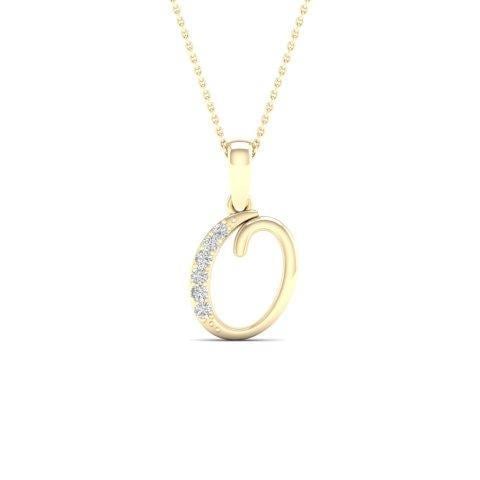 10K Yellow Gold 0.04 Cttw Diamond Ladies Initial Charm