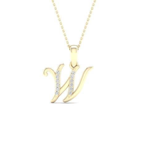 10K Yellow Gold 0.04 Cttw Diamond Ladies Initial Charm