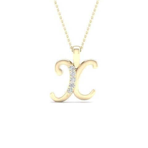 10K Yellow Gold 0.04 Cttw Diamond Ladies Initial Charm