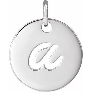 14K Yellow Or White Gold Or Sterling Silver 9.97 X 9.97 Mm Polished Script Initial Pendant