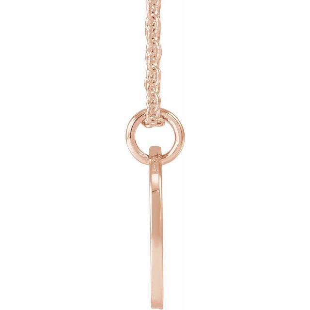 14K Rose Gold 9.97 X 9.97 Mm 16-18 In Polished Script Initial M Necklace