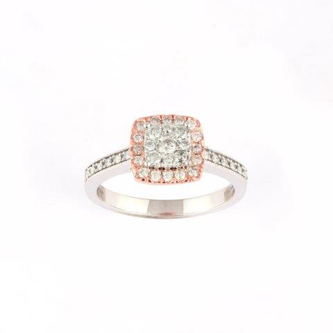 10K Rose Gold 0.48 Cttw Diamond Ladies Ring