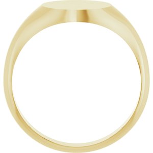 14K Yellow Gold Round 9.5 X 9.5 Mm Brush Polished Signet Ring Size 7