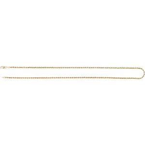 14K Yellow Gold Hollow Rope Chain, Length: 18 In, Width: 2 Mm