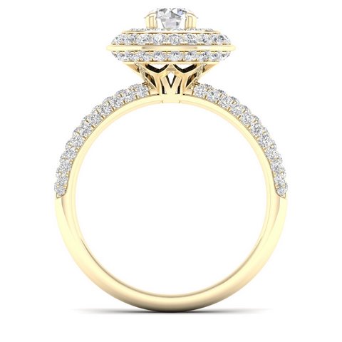 14K Yellow Or Rose Gold 1.25 Cttw Diamond Certified Ring
