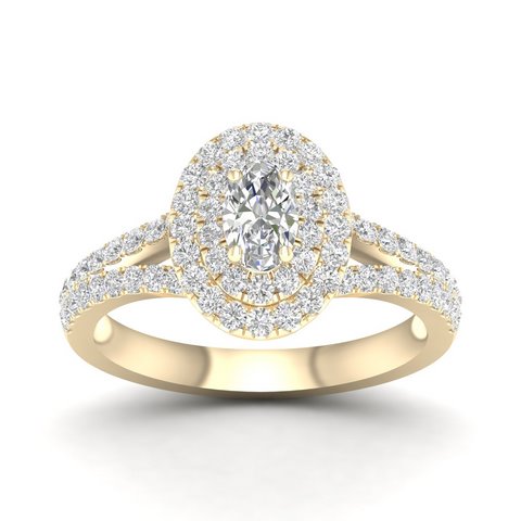 14K Yellow Gold 1.00 Cttw Diamond Certified Ring